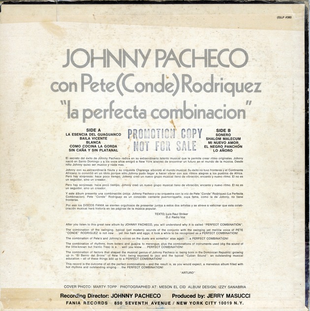 "La perfecta combinacion" - Back Cover